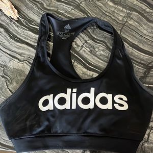 Black unpadded adidas sports bra